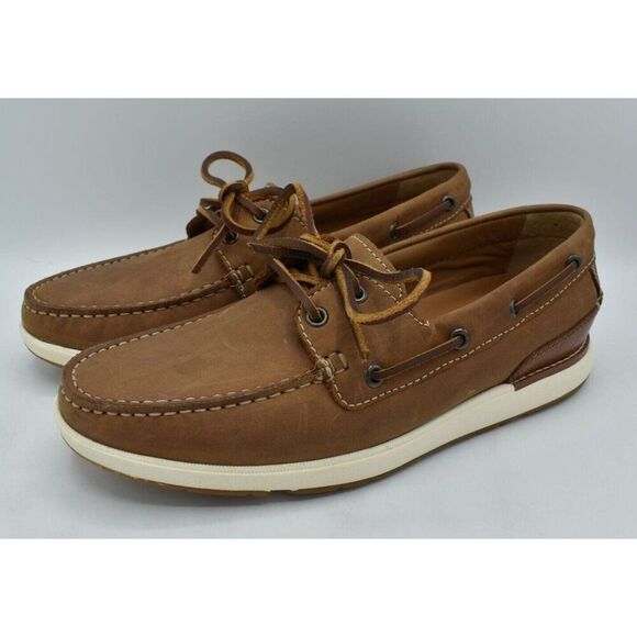 Johnston & Murphy Mens Size 8 Bower Oiled Full Grain Leather Slip On Loafers